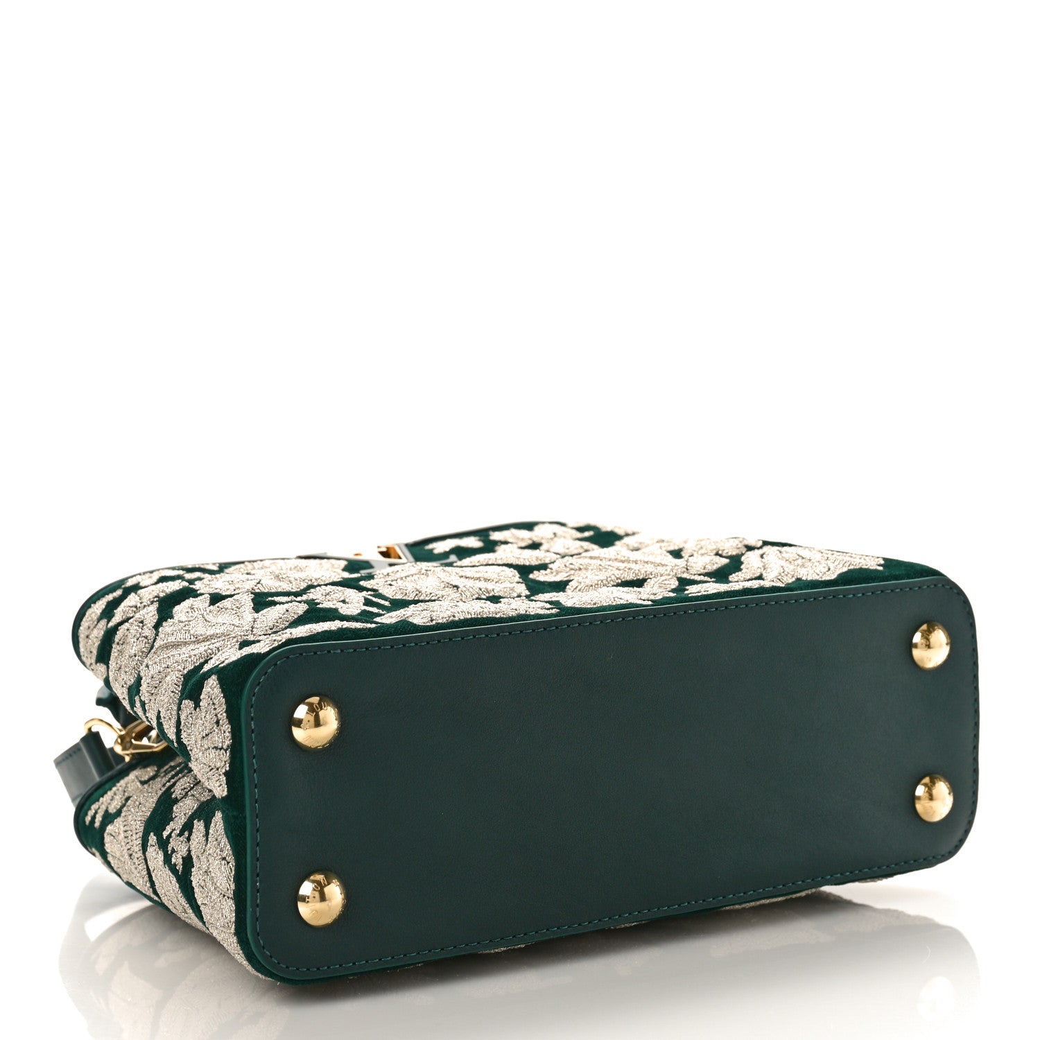 Louis Vuitton Velvet Embroidery Capucines BB Green 4 of 8