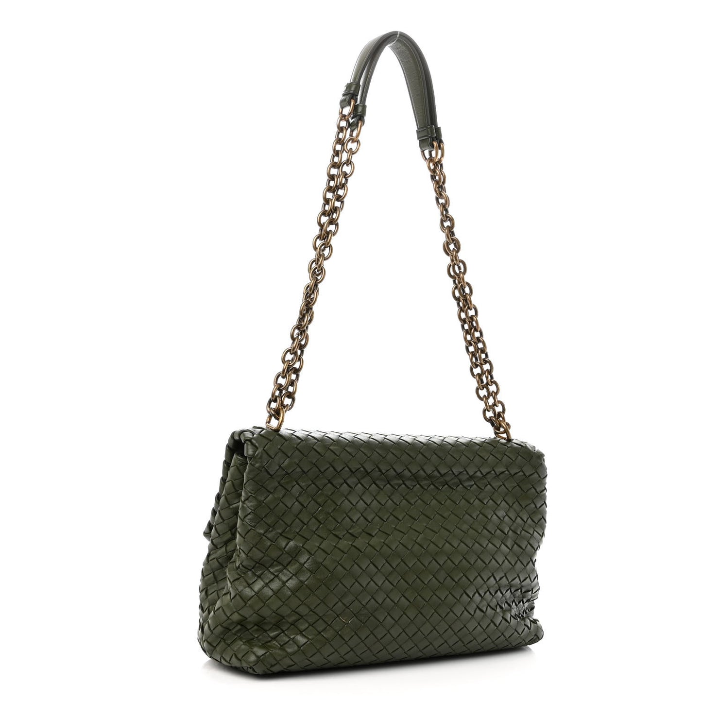 Nappa Intrecciato Medium Olimpia Bag Moss