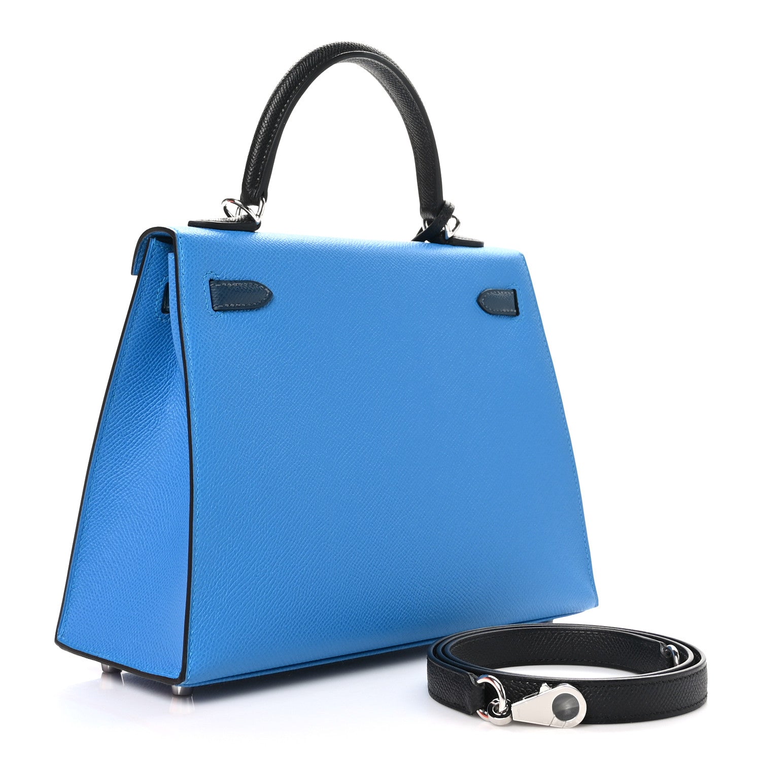 Hermes Epsom Horseshoe Kelly Sellier 25 Bleu Zanzibar Bleu De Pruse 3 of 11