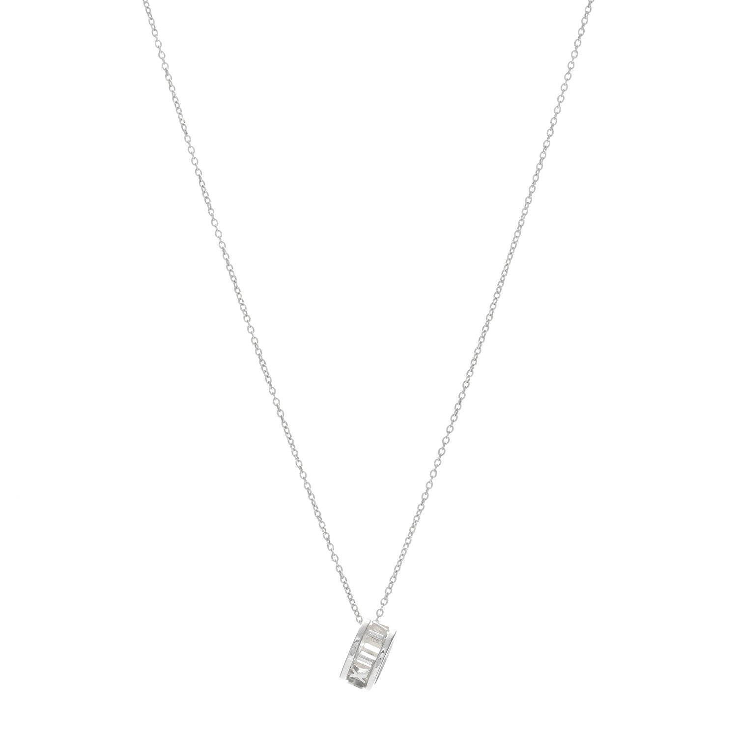 Tiffany Sterling Silver Atlas Open Pendant Necklace 1 of 3
