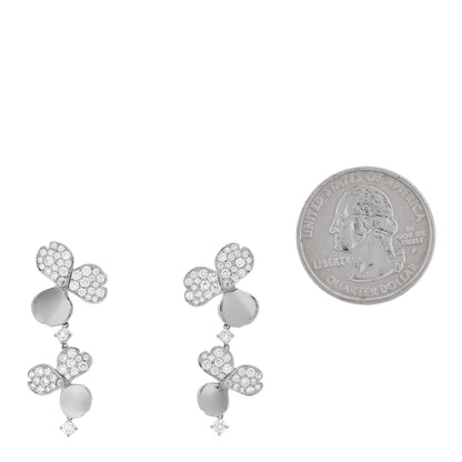 Tiffany Platinum Diamond Paper Flowers Cluster Drop Earrings 2 of 4