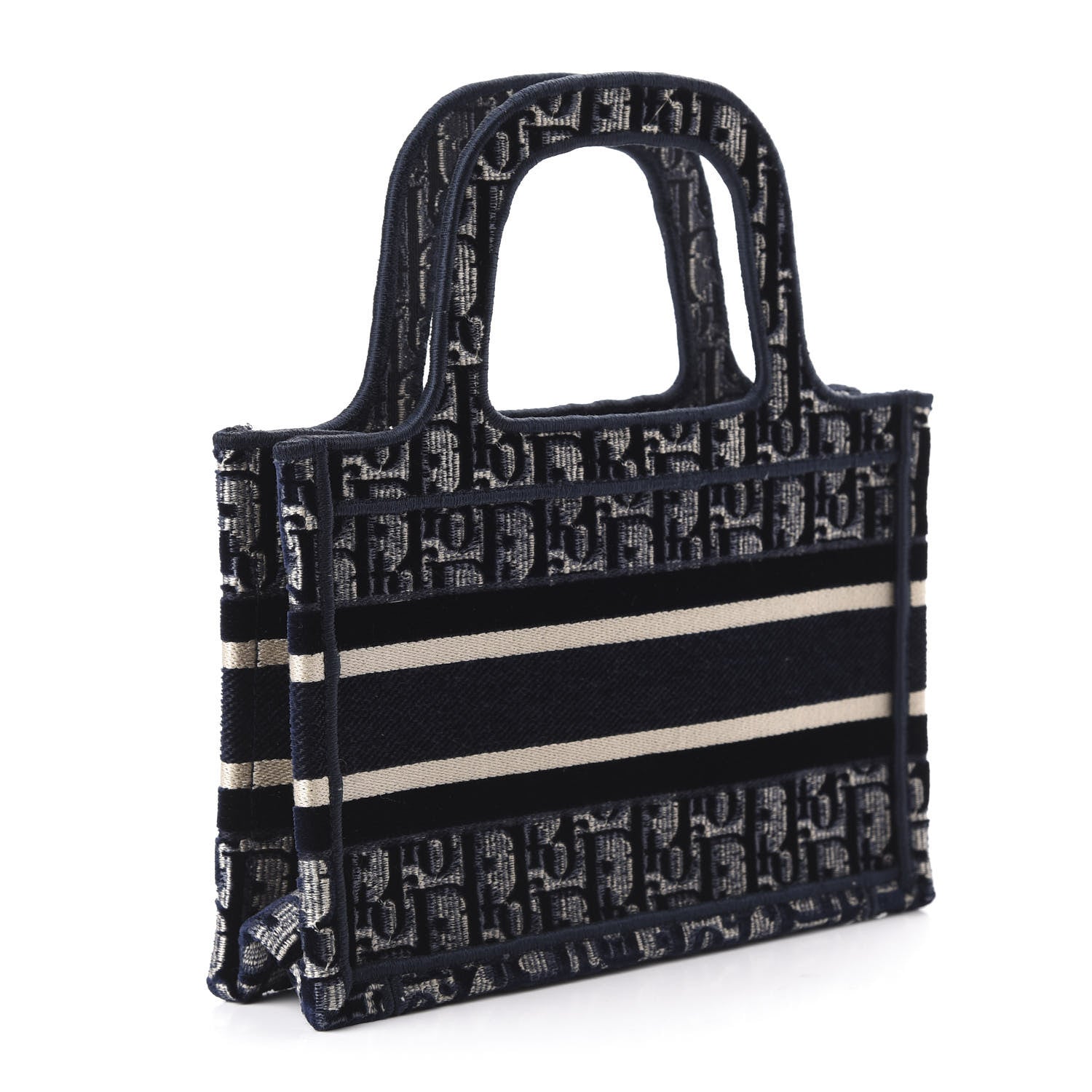 Christian Dior Oblique Mini Book Tote Blue Multicolor 3 of 9