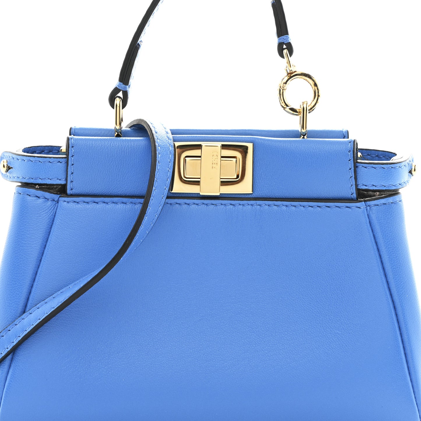 Shiny Nappa Micro Peekaboo Iconic Satchel Blue Royal
