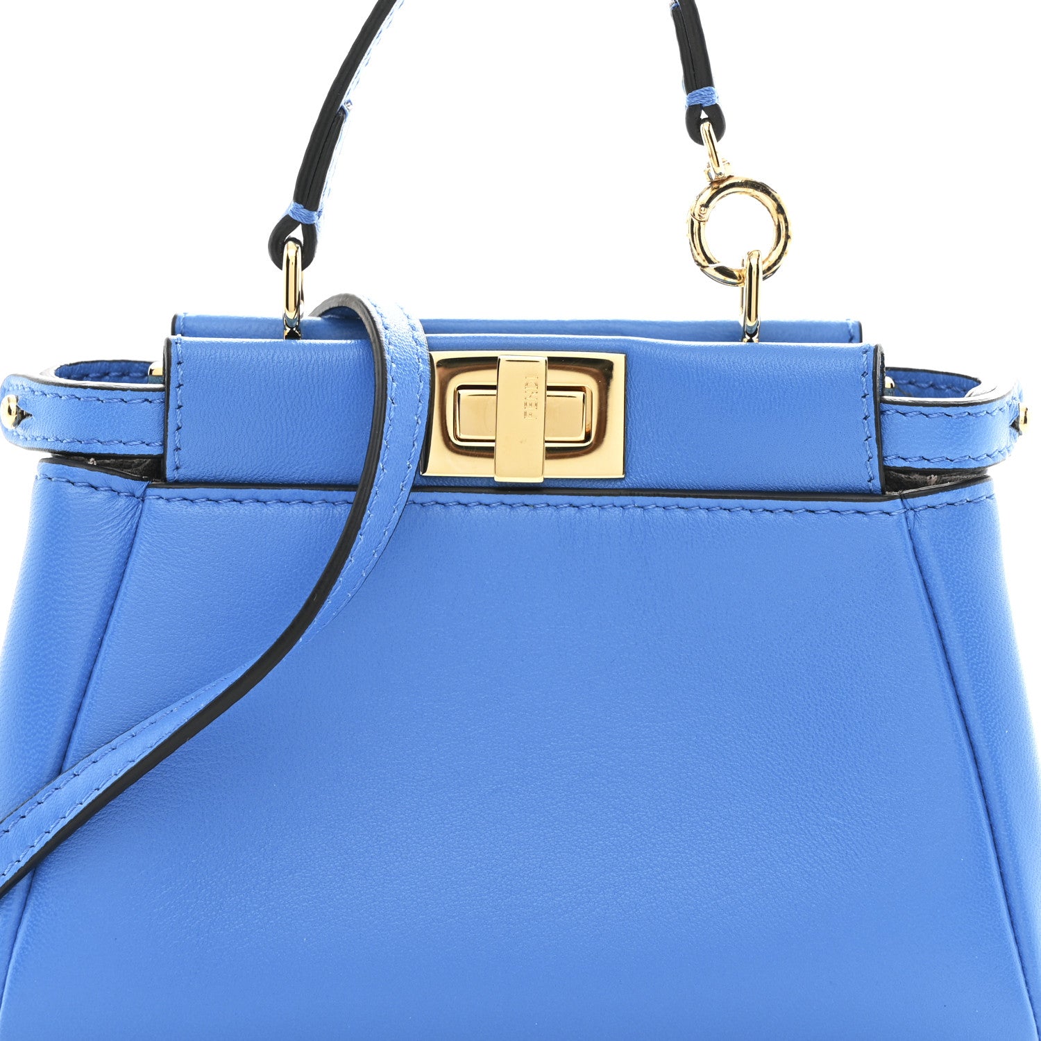 Fendi Shiny Nappa Micro Peekaboo Iconic Satchel Blue Royal 9 of 12