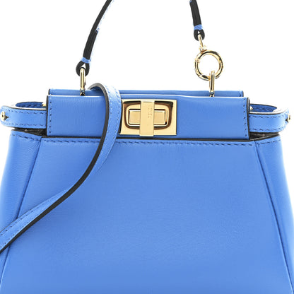 Fendi Shiny Nappa Micro Peekaboo Iconic Satchel Blue Royal 9 of 12