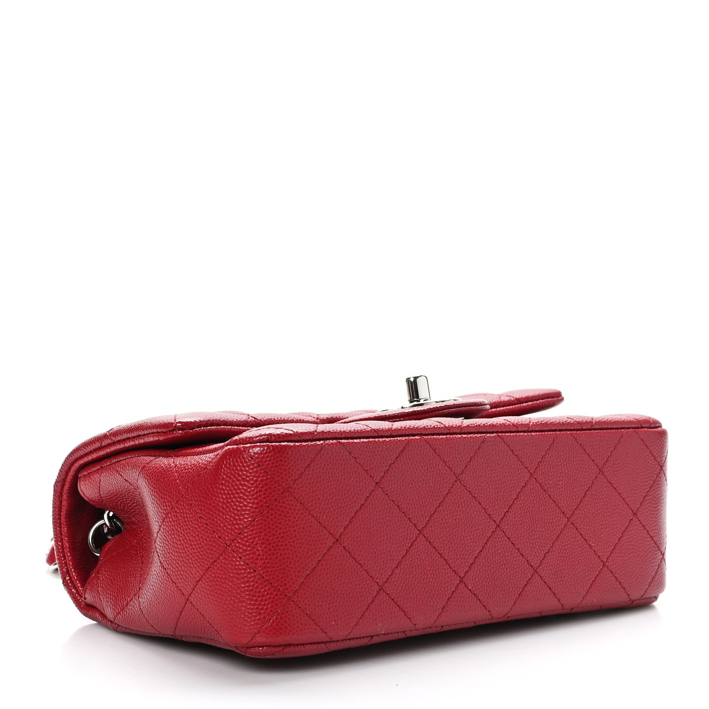 Caviar Quilted Mini Rectangular Flap Red