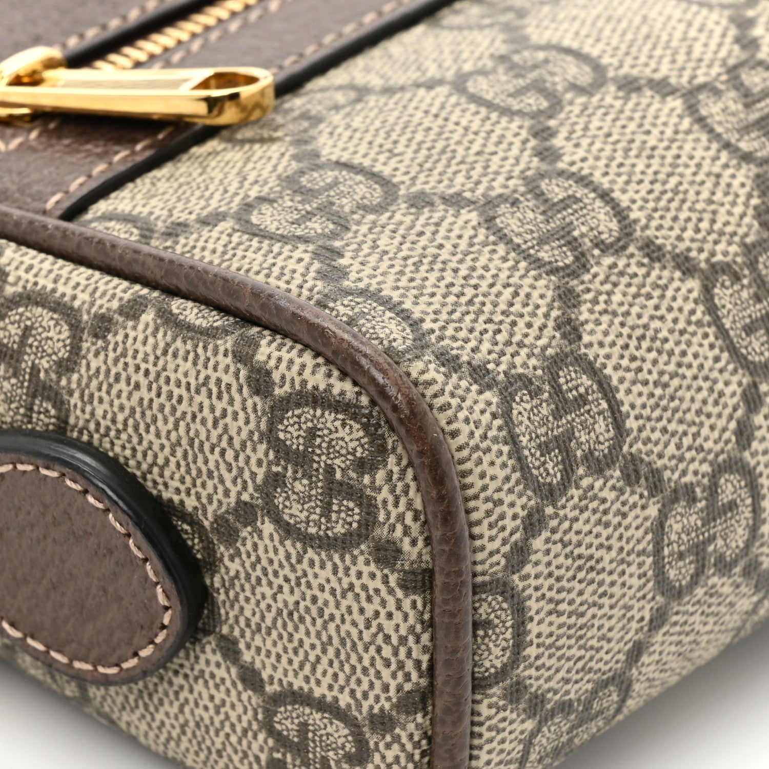 Gucci GG Supreme Monogram Web Mini Ophidia Shoulder Bag Brown 13 of 17