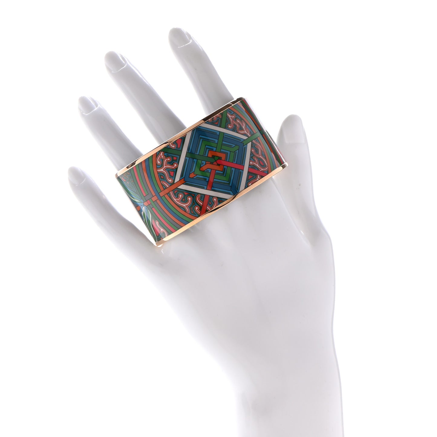 Enamel Printed Extra Wide L'Arbre Du Vent Bracelet 70 Folk