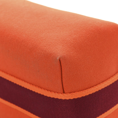 Hermes Canvas Small Bride-A-Brac Pouch Orange Burgundy 10 of 10