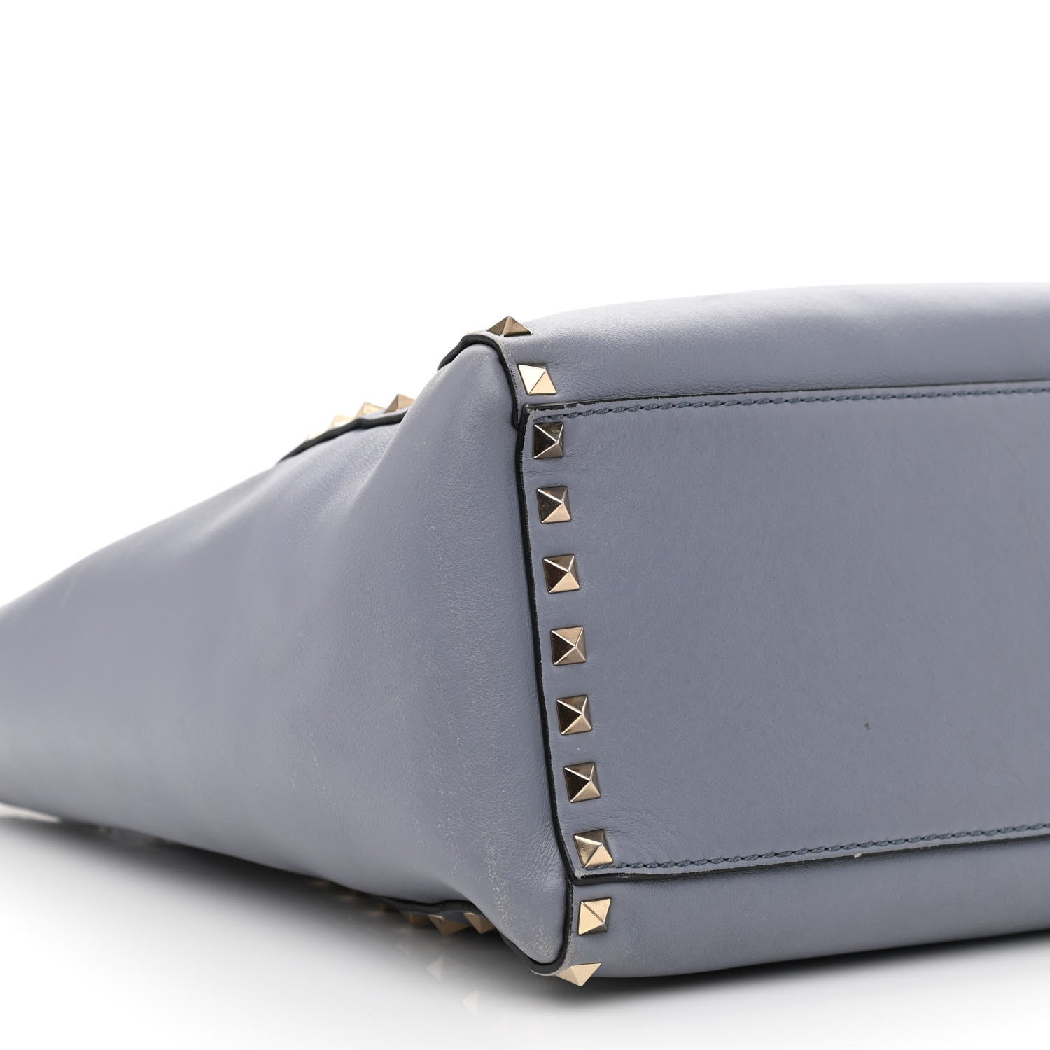Valentino Garavani Vitello Rockstud Double Handle Tote London Stone 10 of 14