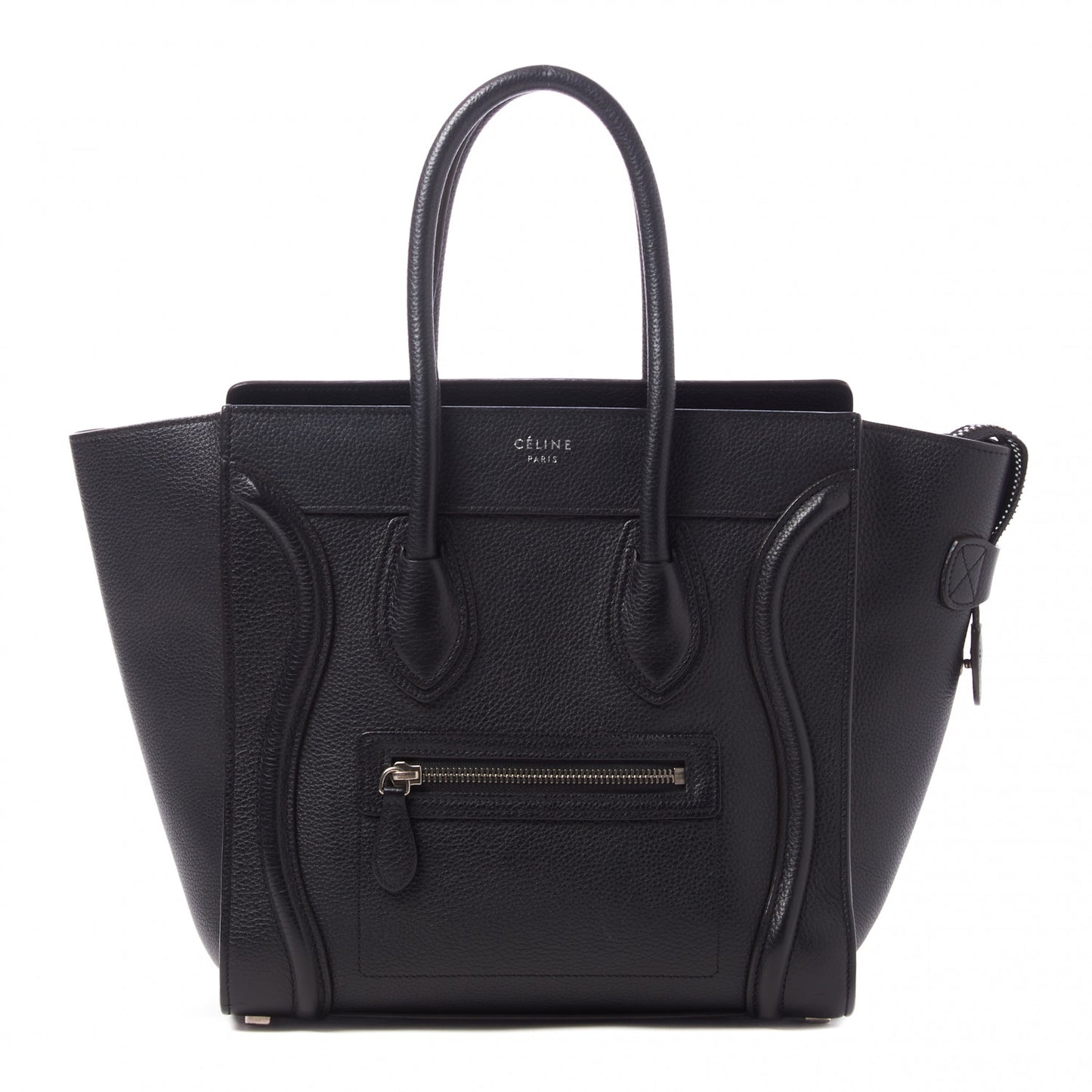 Drummed Calfskin Micro Luggage Black