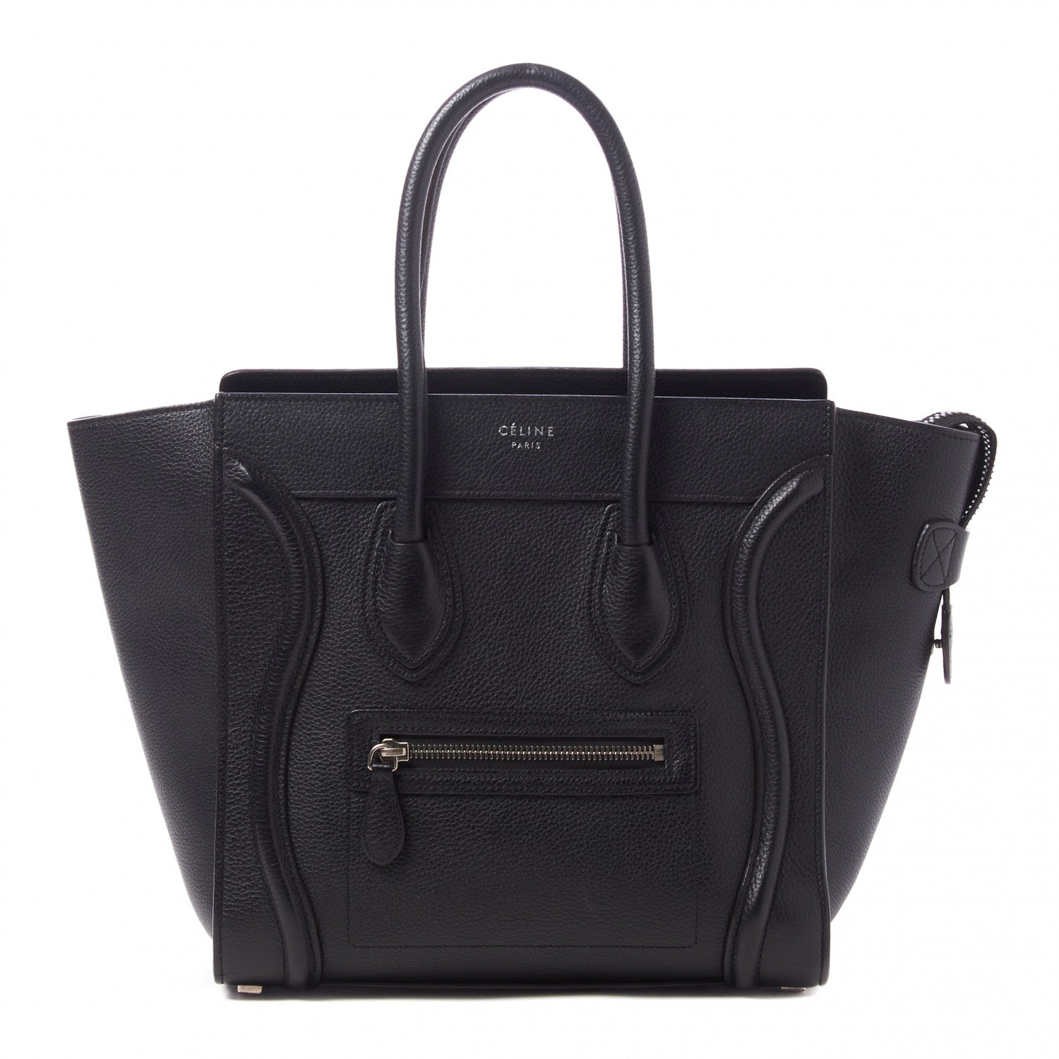 Celine Drummed Calfskin Micro Luggage Black 1 of 10