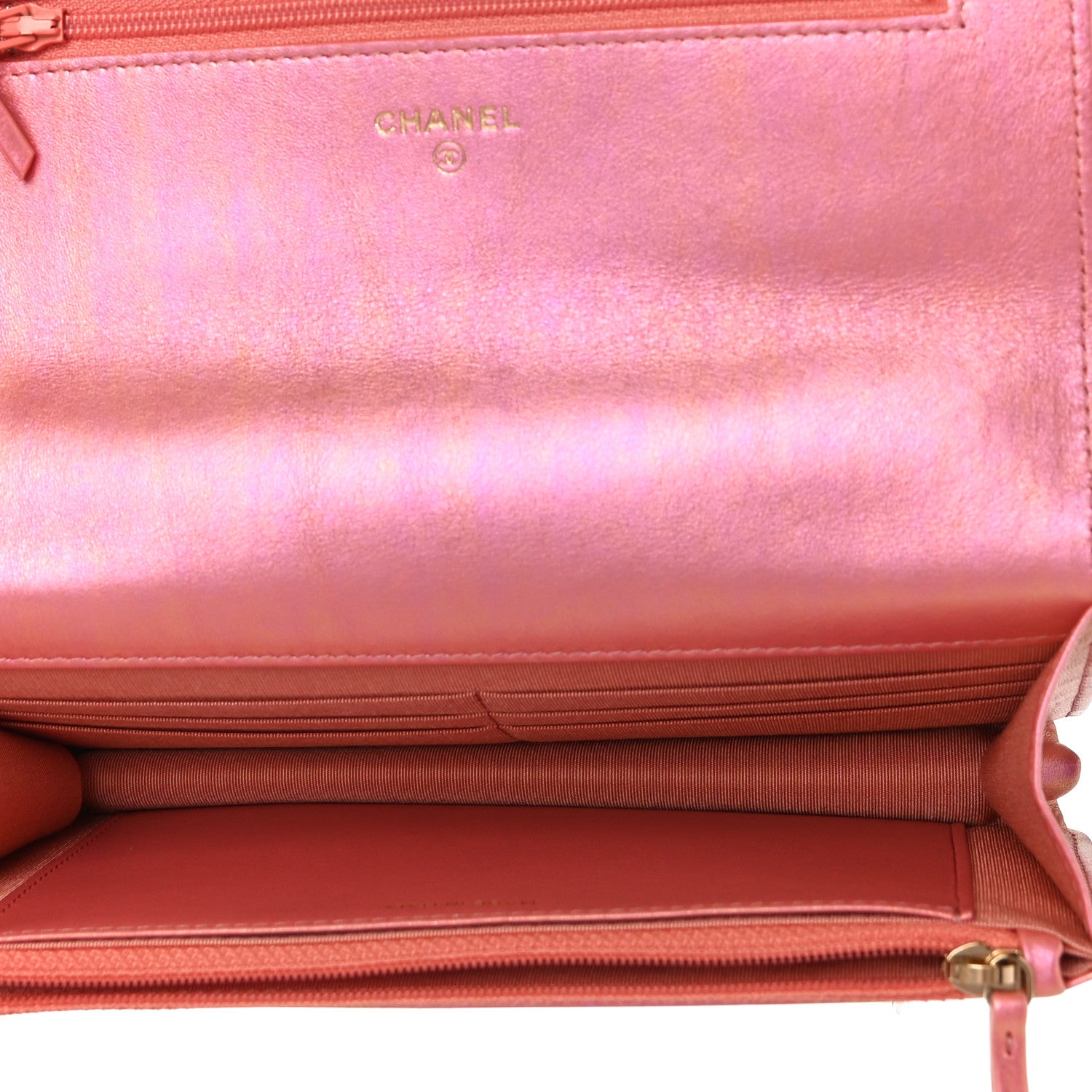 Chanel Iridescent Calfskin Quilted Chanel 19 Wallet On Chain WOC Pink 7 of 12