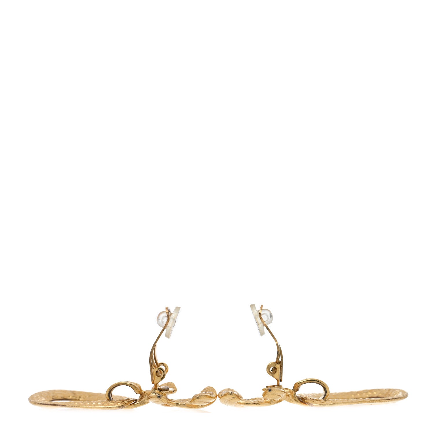 Chanel CC Drop Clip On Earrings Gold 3 of 4