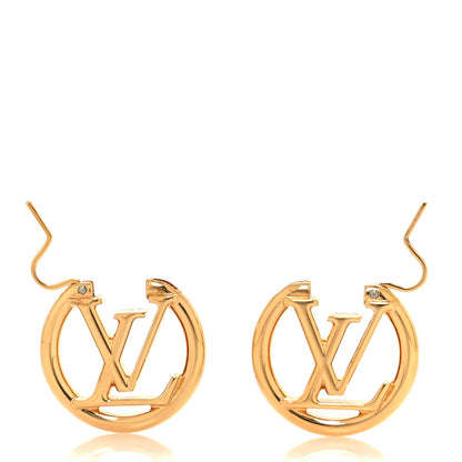 Louis Vuitton Metal Small Louise Hoop Earrings Gold 3 of 4