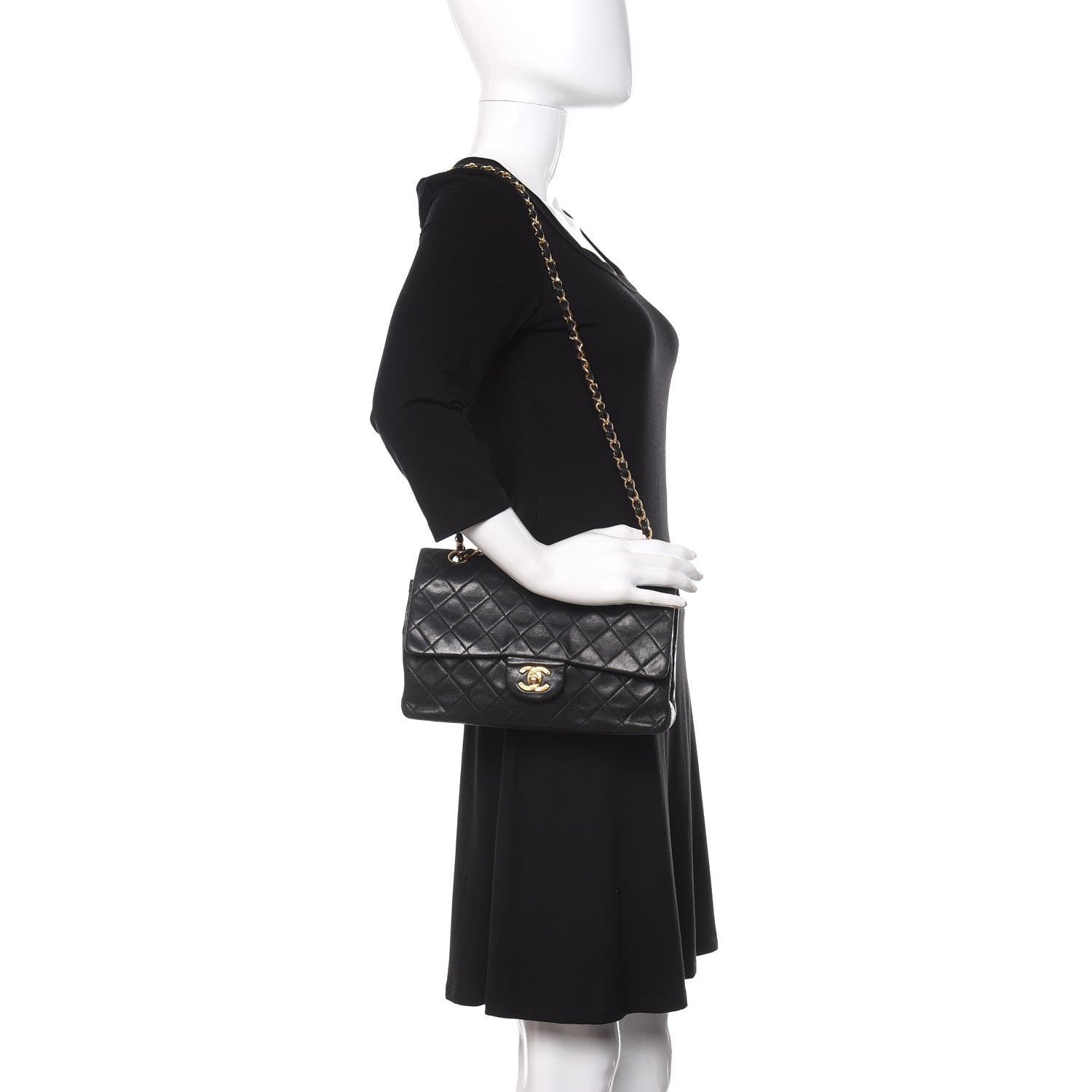Chanel Lambskin Quilted Medium Double Flap Black 3 of 11