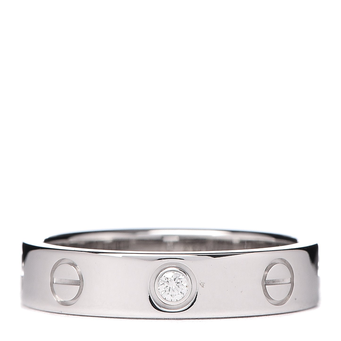 18K White Gold Diamond 4mm LOVE Wedding Band Ring 49 5