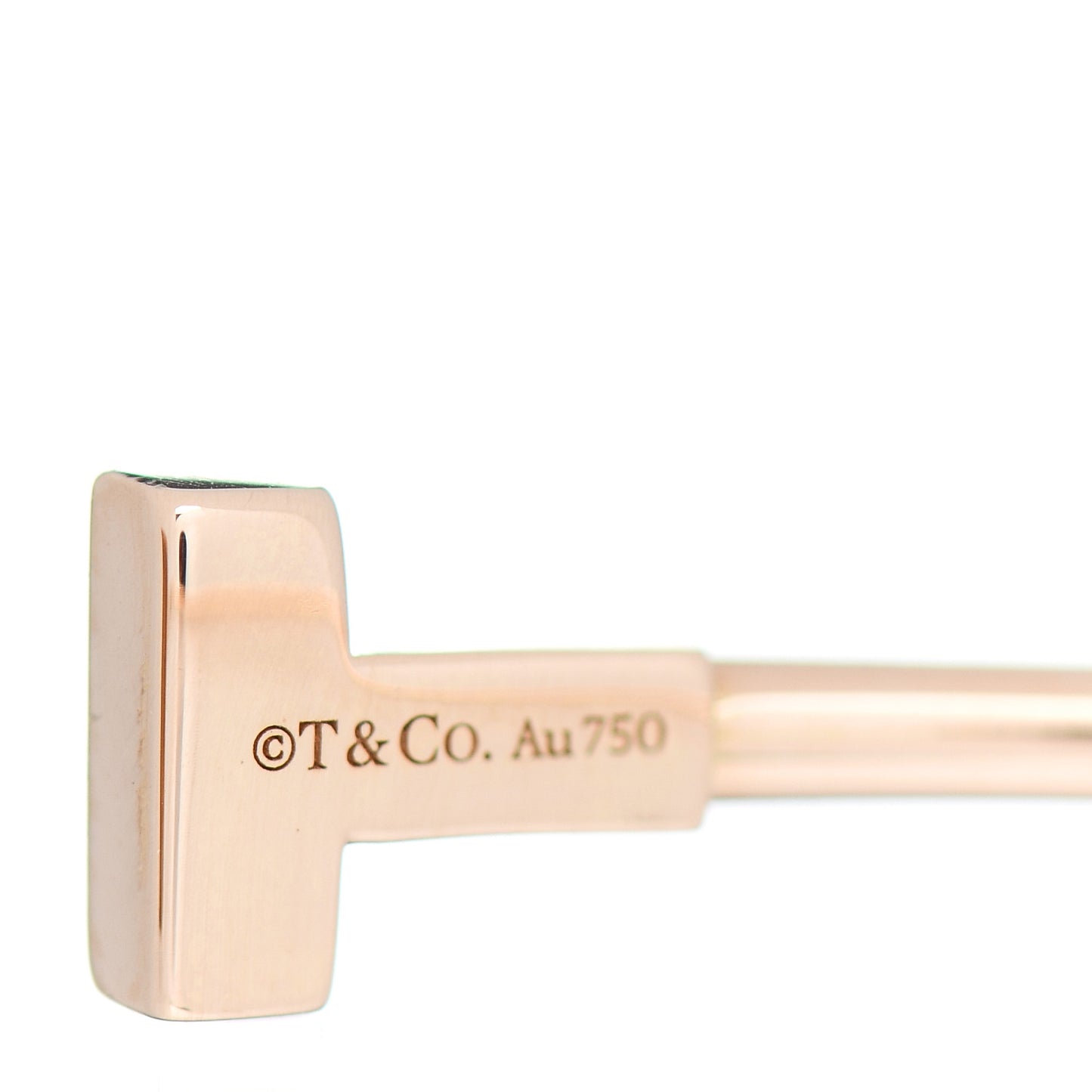 18K Rose Gold Narrow T Wire Bracelet