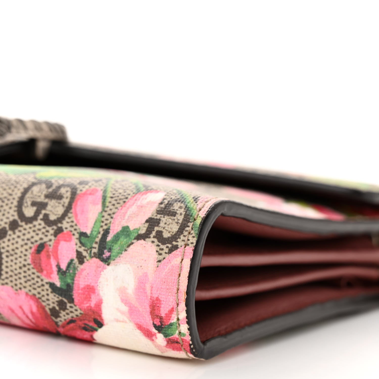 Gucci GG Supreme Monogram Blooms Mini Dionysus Chain Wallet Beige Multicolor Dry Rose 10 of 12