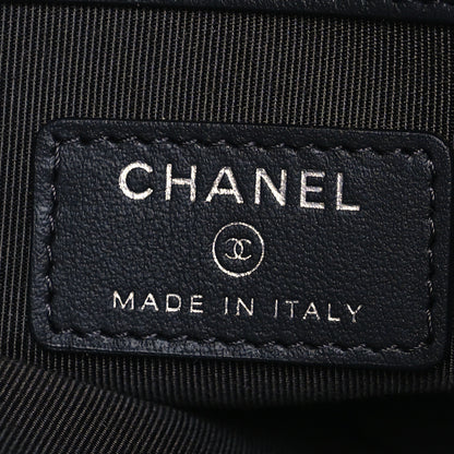 Chanel Aged Calfskin Chevron Quilted Medium Gabrielle Cosmetic Case Pink Navy Black 7 of 10