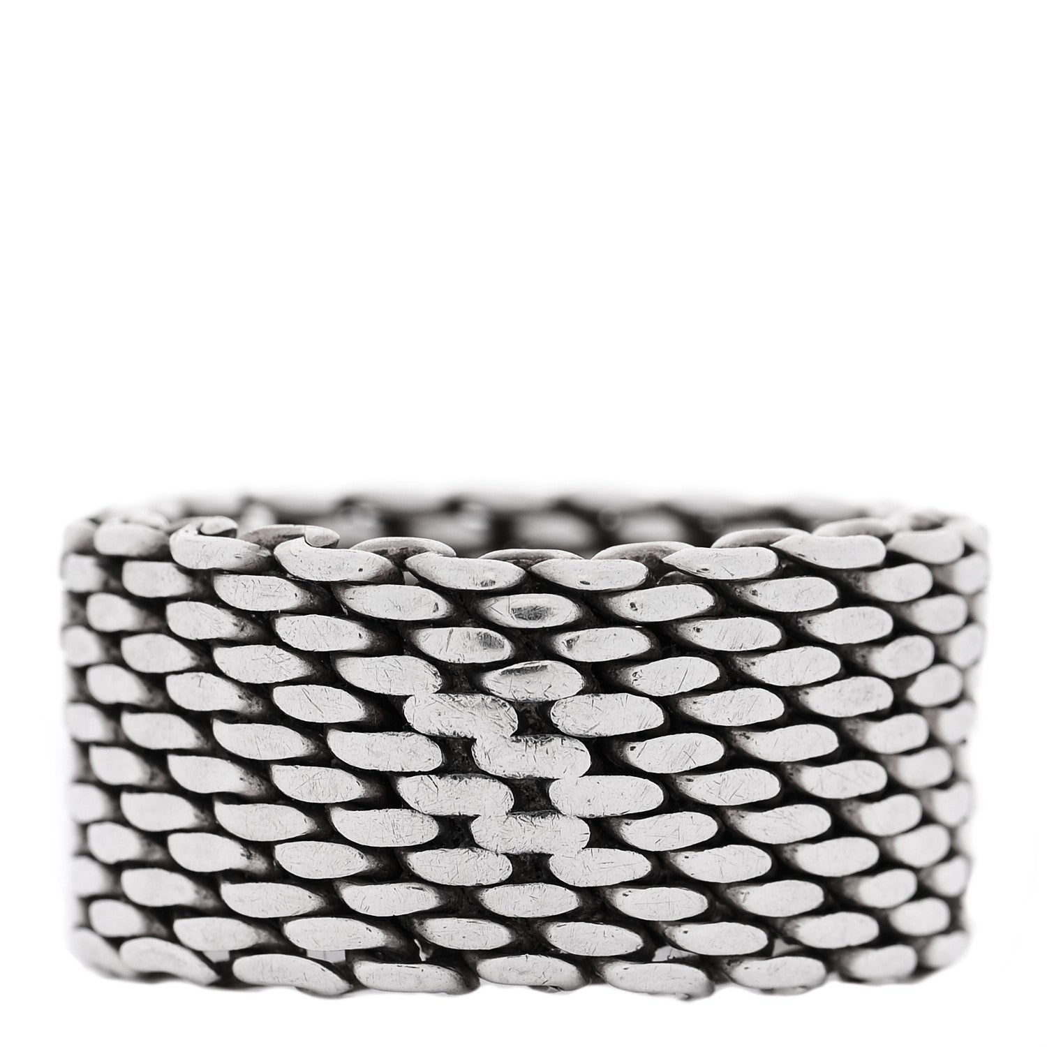 Tiffany Sterling Silver Somerset Mesh Ring 54 7 3 of 4