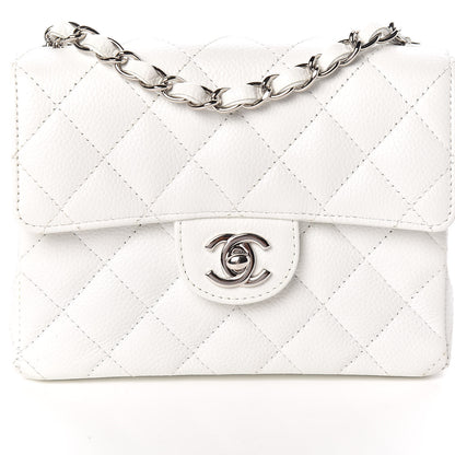 Chanel Caviar Quilted Mini Square Flap White 16 of 17