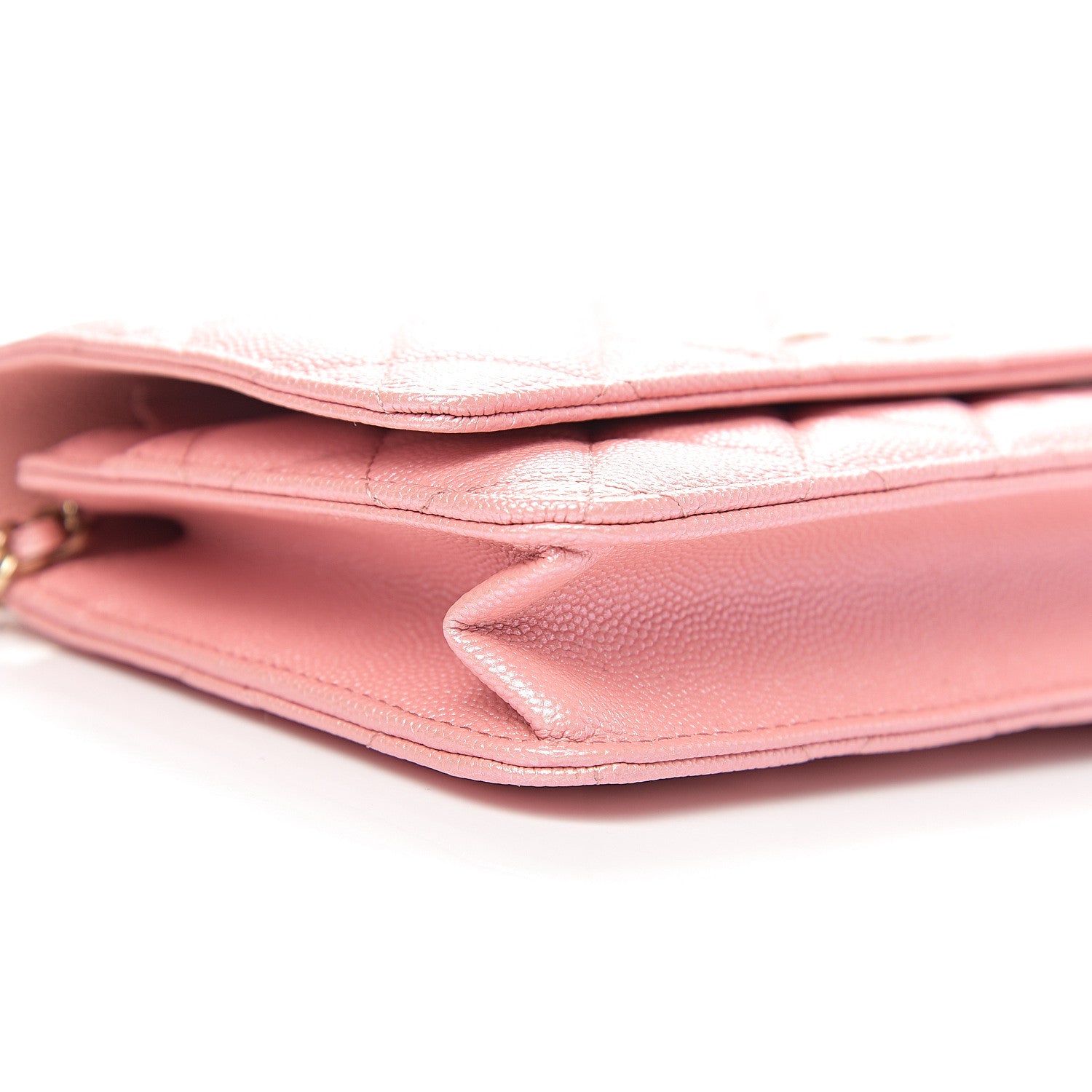 Chanel Iridescent Caviar Quilted Wallet on Chain WOC Rose Pink 8 of 11
