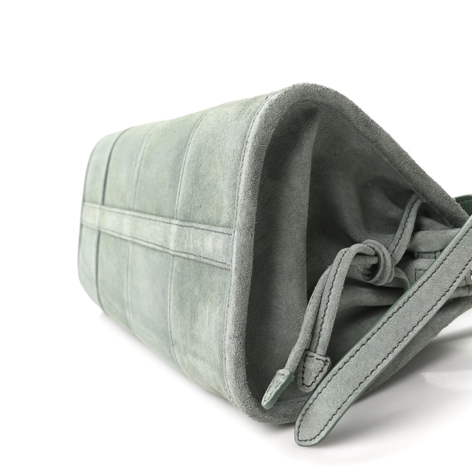 Prada Scamosciato Triangle Small Bonnie Shoulder Bag Salvia 9 of 9
