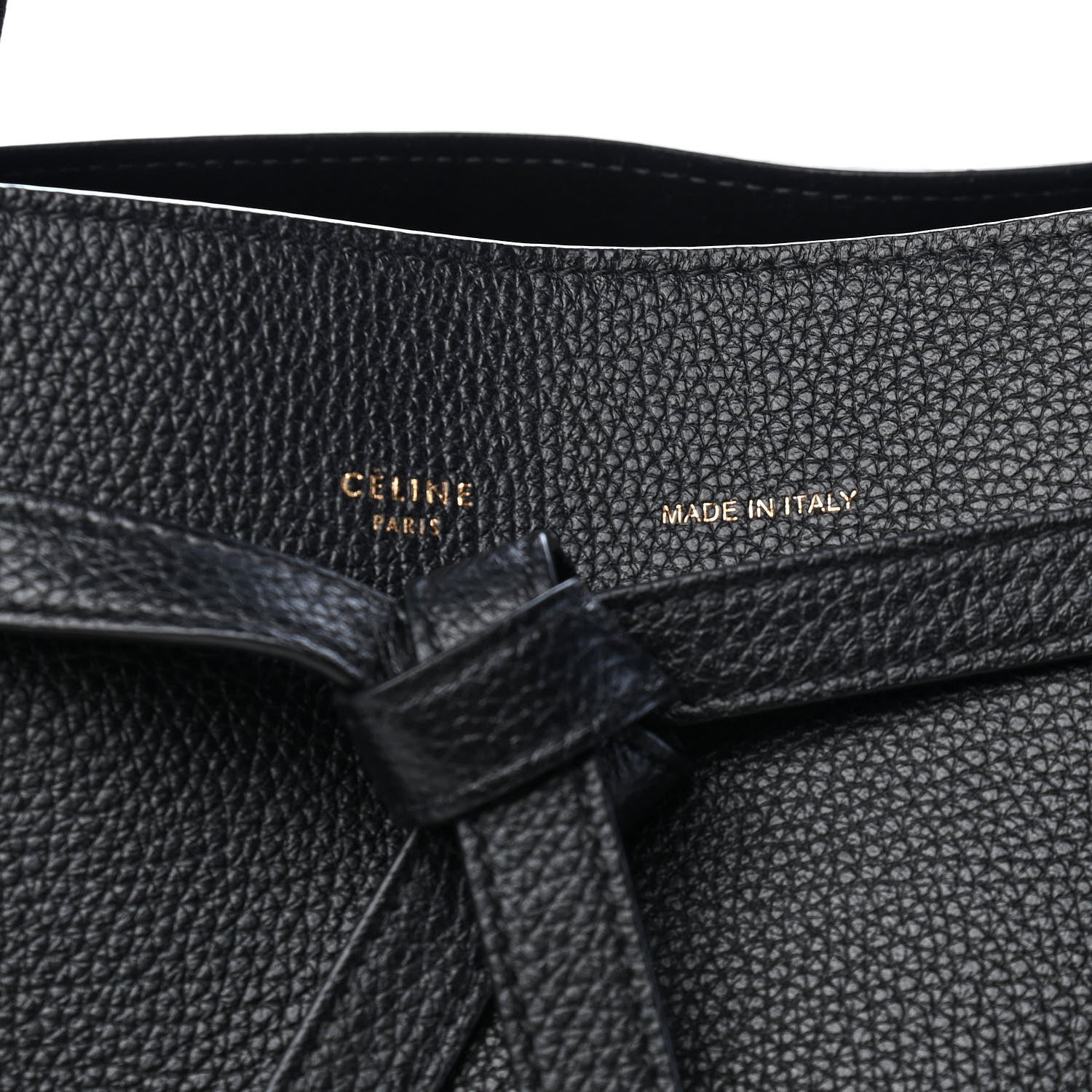 Celine Soft Grained Calfskin Medium Belt Cabas Phantom Black 6 of 9