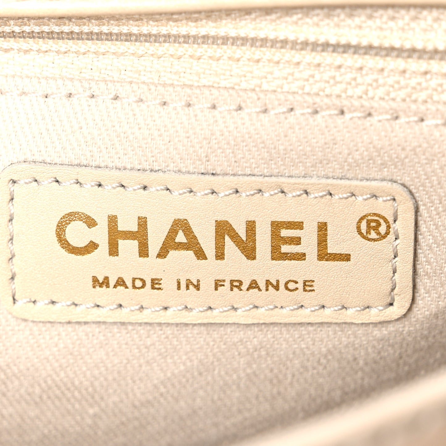 Glazed Calfskin Quilted Medium Bubble CC Flap Beige