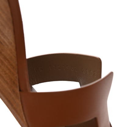 Hermes Calfskin Legend Wedge Sandals 38.5 Gold 8 of 9
