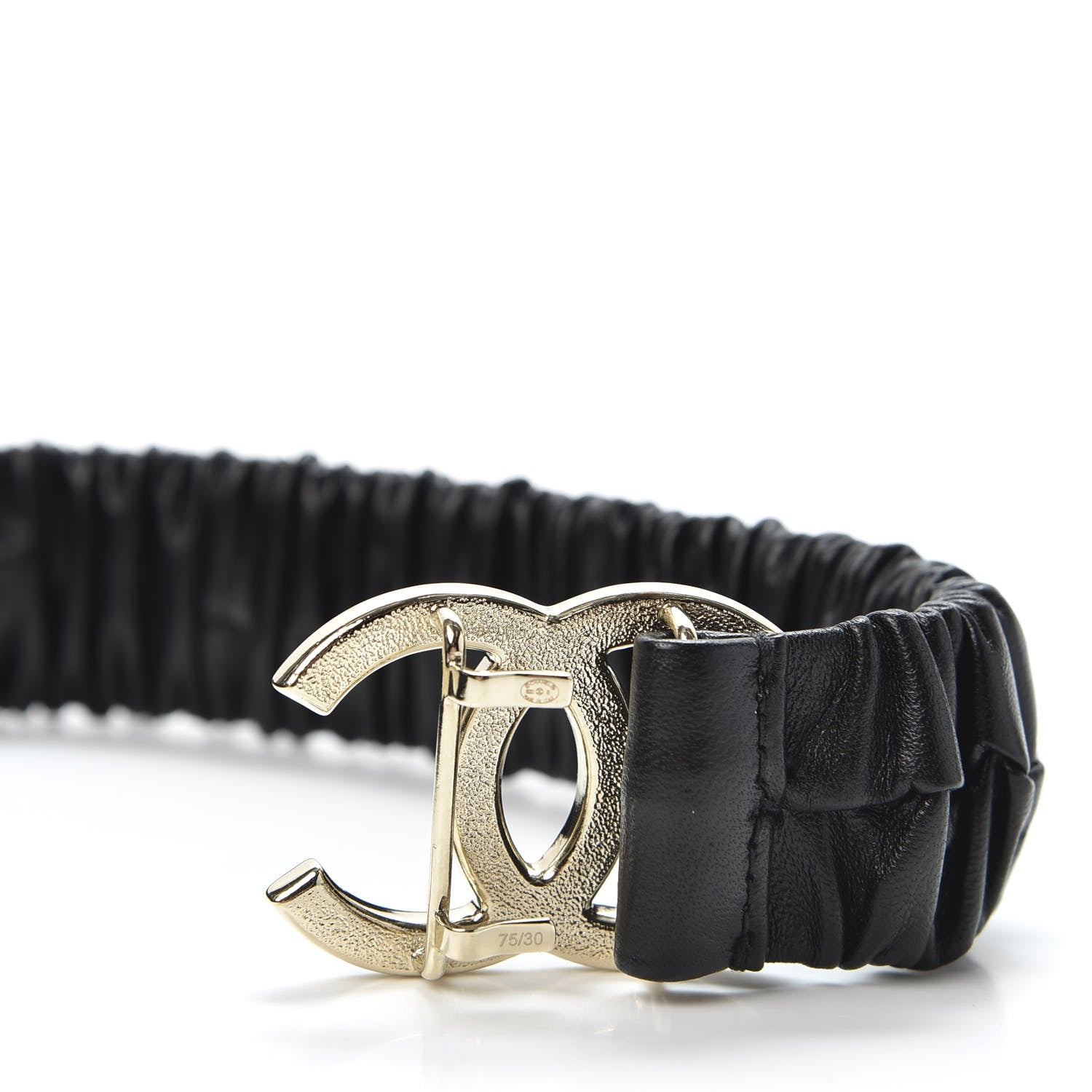 Chanel Lambskin Crystal CC Belt 75 30 Black 3 of 4