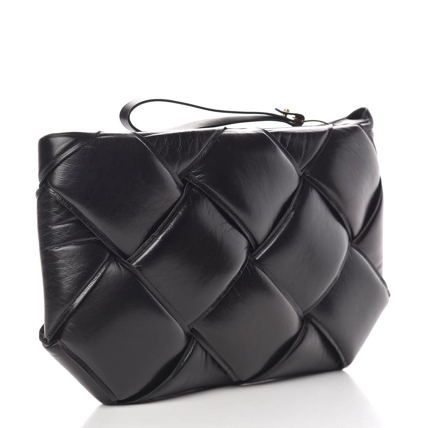 Nappa Maxi Intrecciato Padded Clutch Black