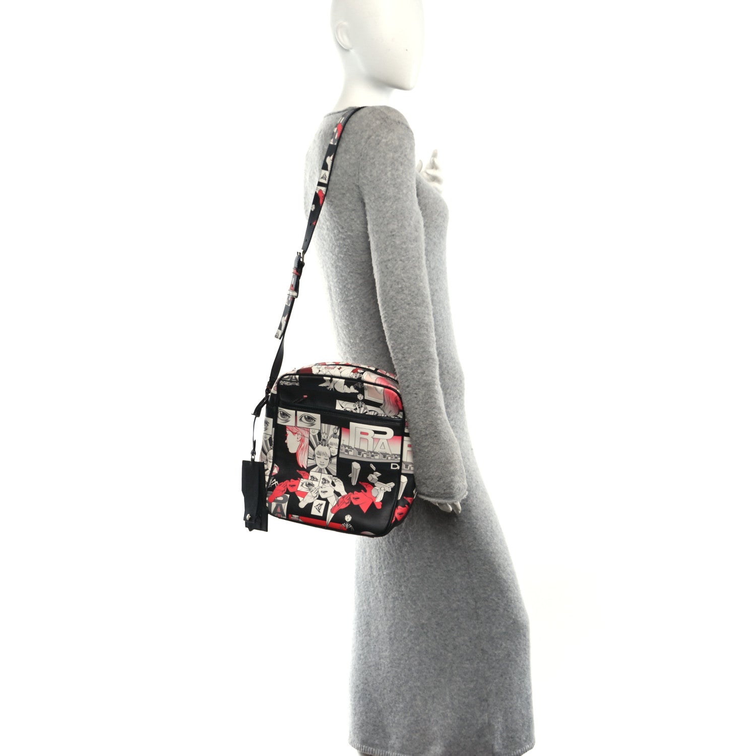 Prada X JAMES JEAN Vitello DNA Flat Messenger Bag Black 2 of 11