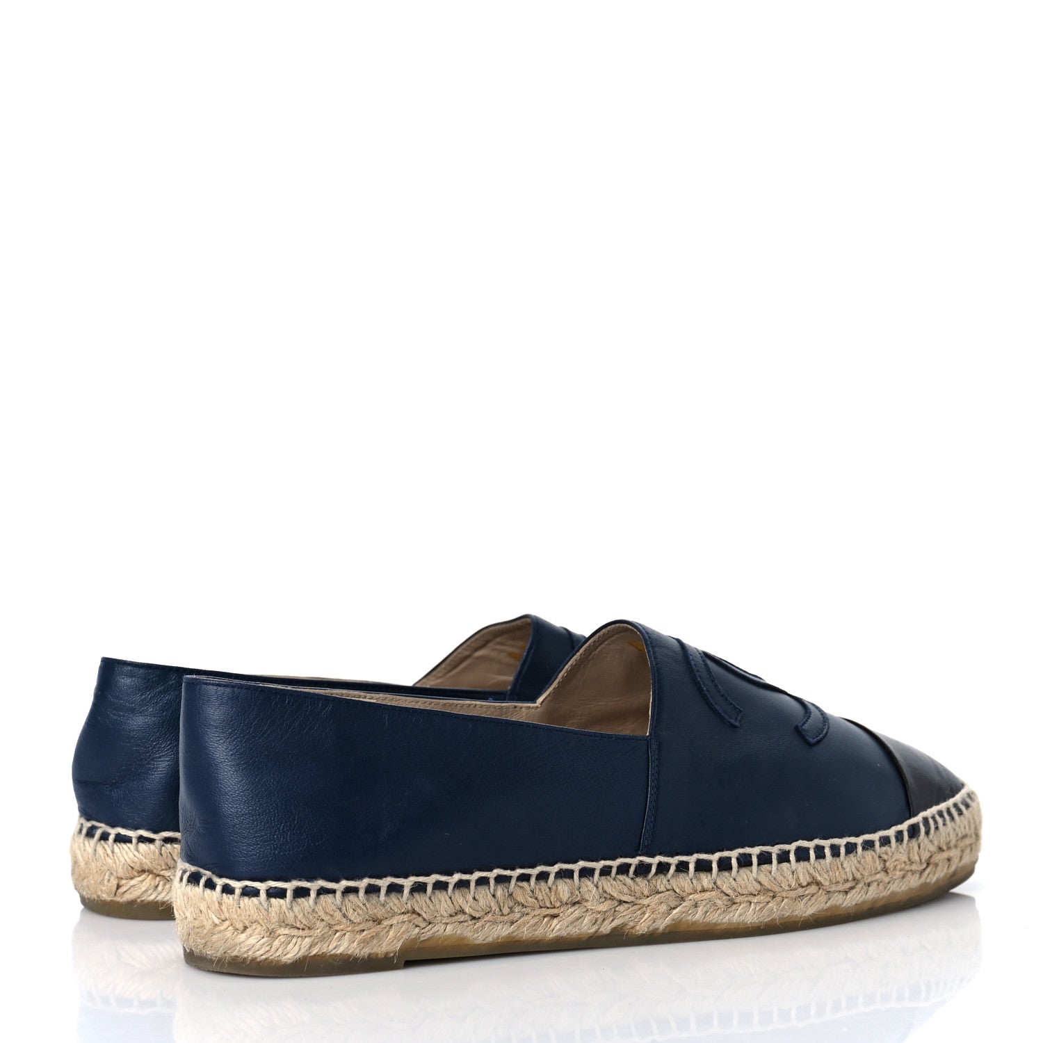 Chanel Lambskin CC Espadrilles 41 Navy Black 3 of 9