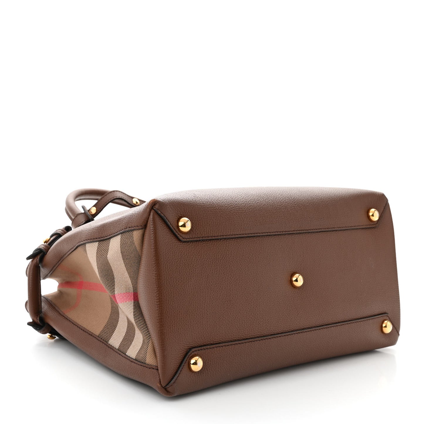 Grainy Calfskin House Check Medium Banner Tote Tan