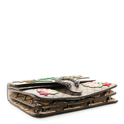 Gucci GG Supreme Monogram Snakeskin Flower Embroidered Medium Dionysus Shoulder Bag Beige Orange 4 of 15