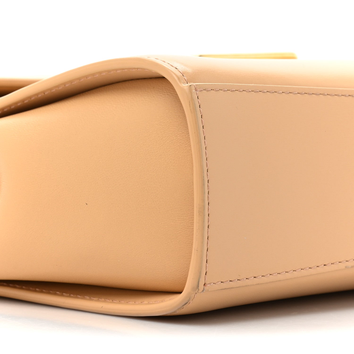 Bottega Veneta Box Calfskin Nappa Clip Bag Almond Gold 9 of 15