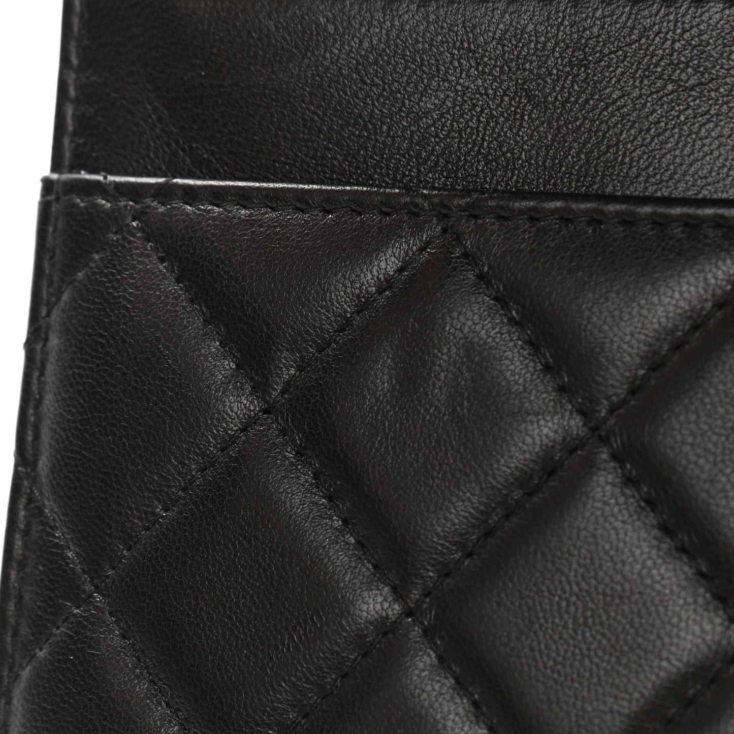 Lambskin Quilted Wallet On Chain WOC Black