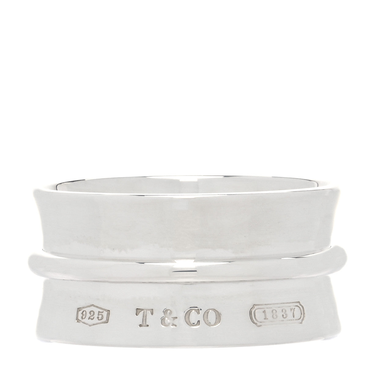 Tiffany Sterling Silver Wide 1837 Band Ring 66 11.5 1 of 4