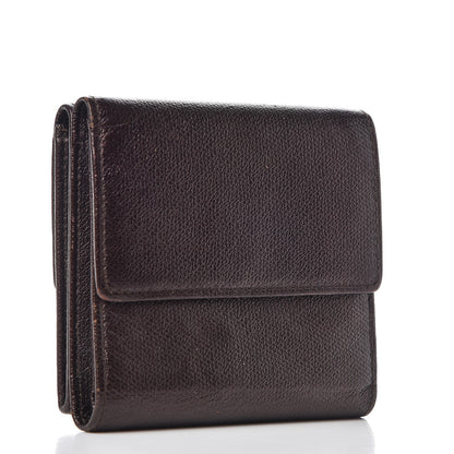 Chanel Grained Calfskin CC Button Compact Wallet Dark Brown 3 of 8