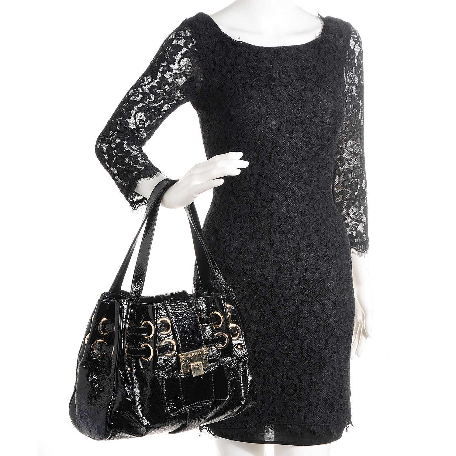 Jimmy Choo Crushed Patent Ramona Black 2 of 8