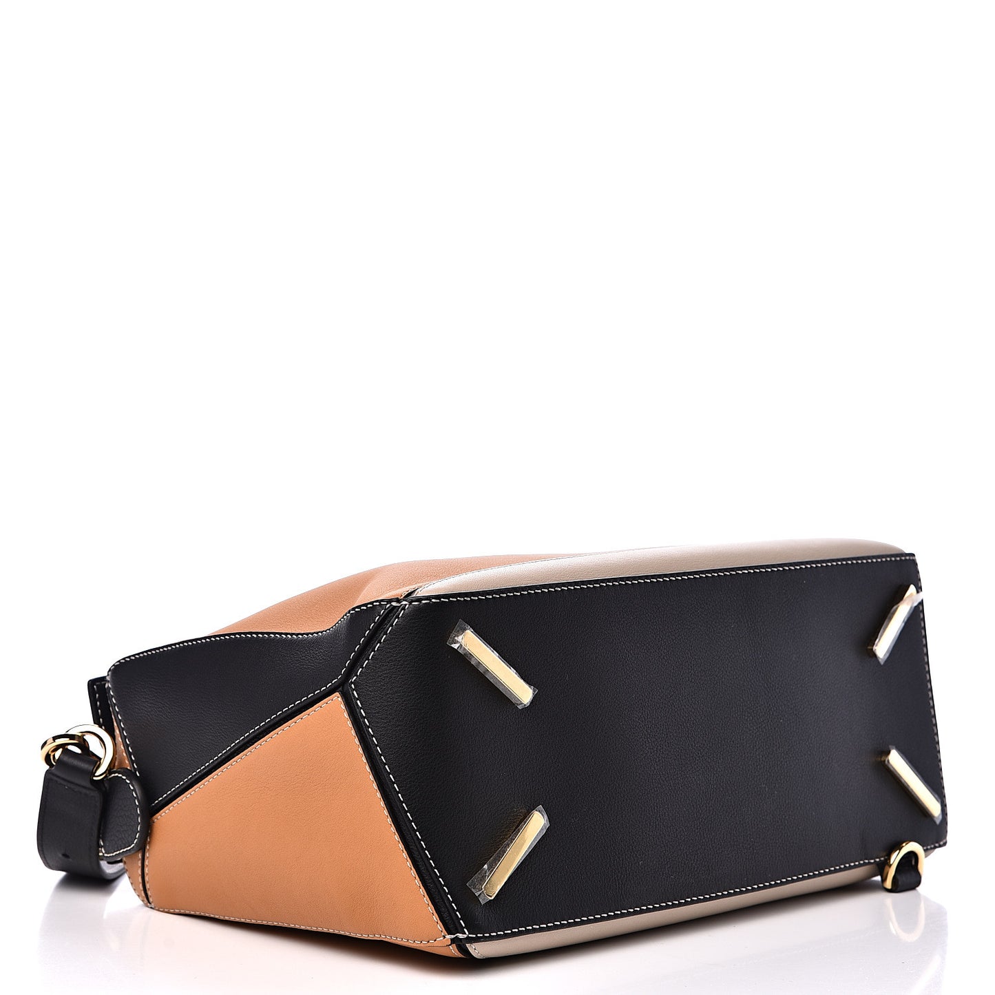 Grained Calfskin Medium Puzzle Bag Amber Light Oat