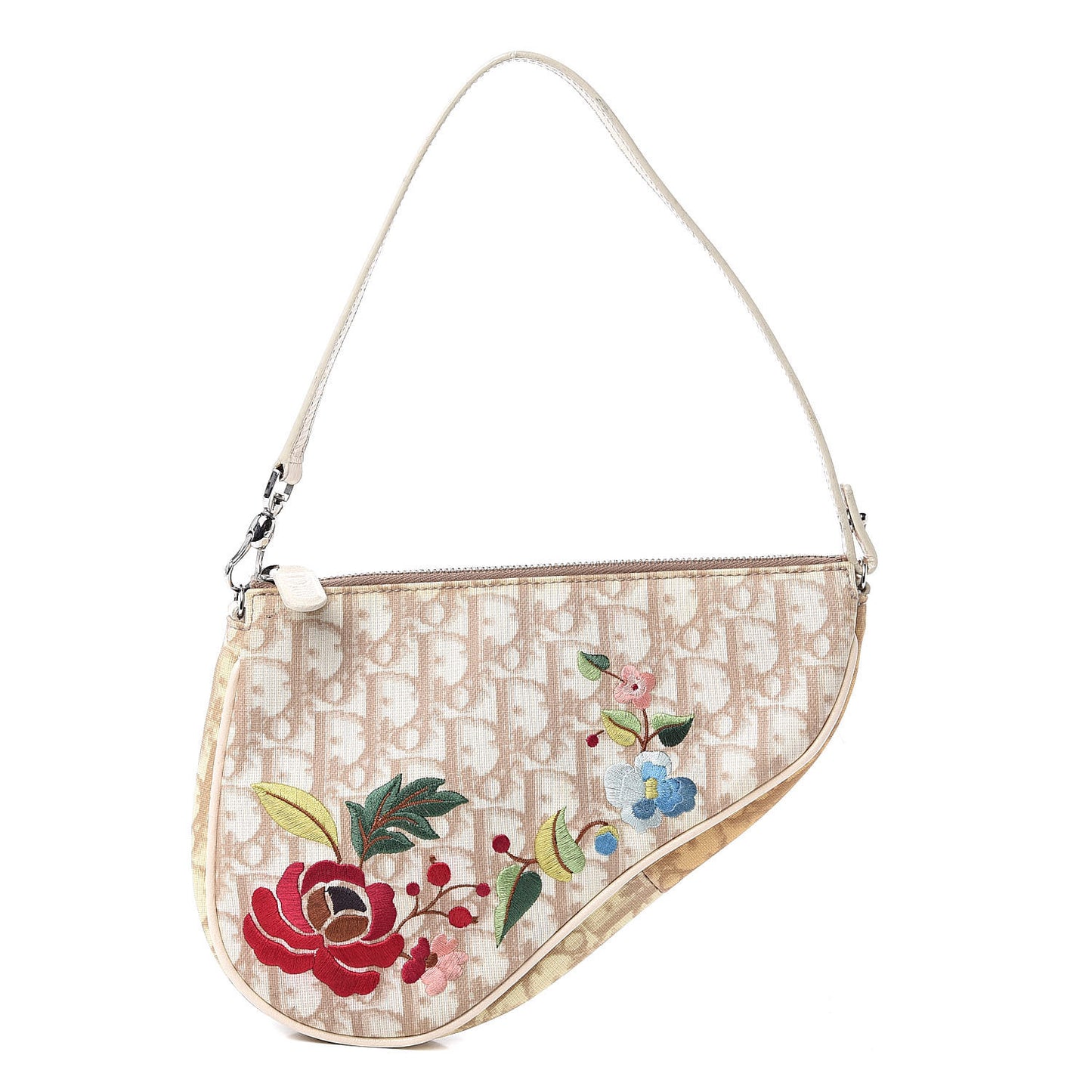 Monogram Vintage Flowers Mini Saddle Bag Beige