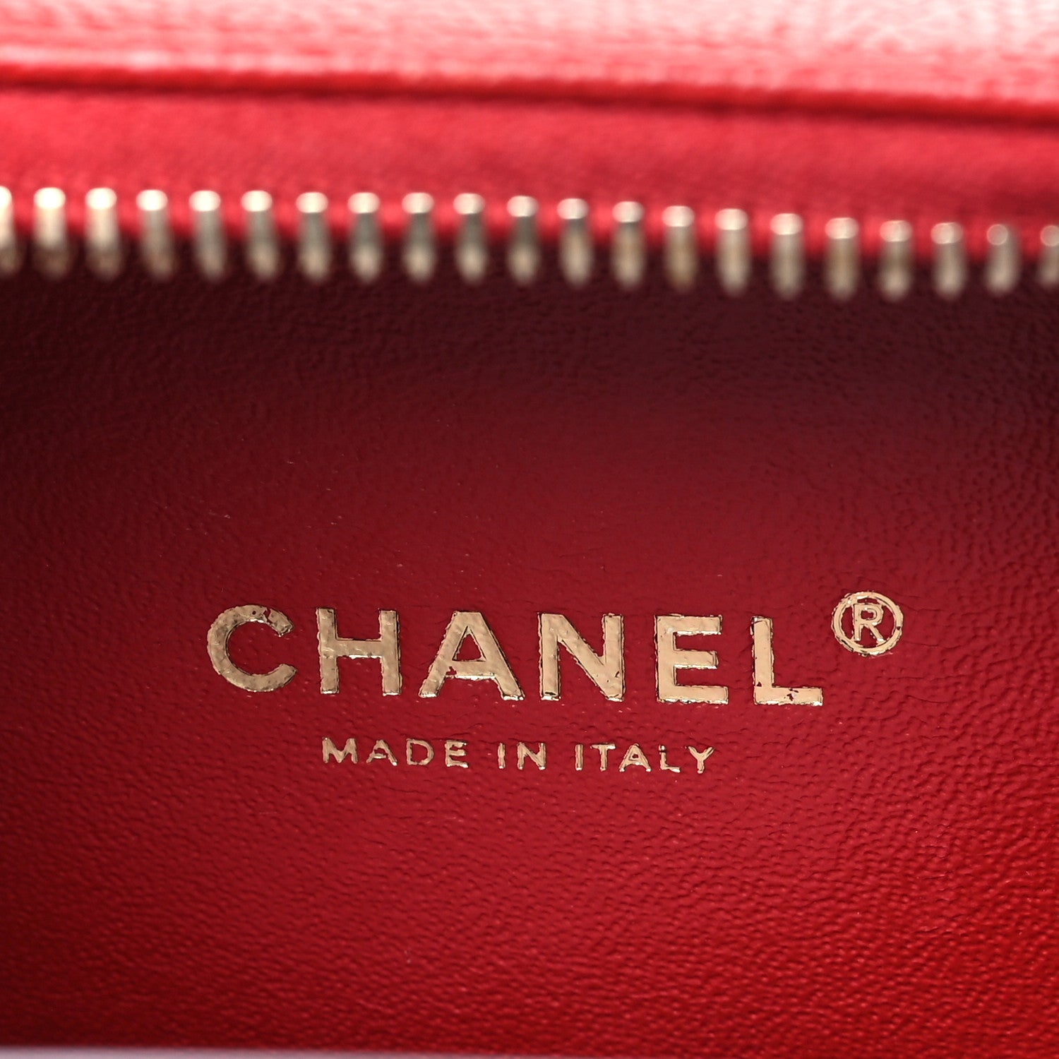 Chanel Caviar Quilted Small CC Filigree Vanity Case Red 6 of 10