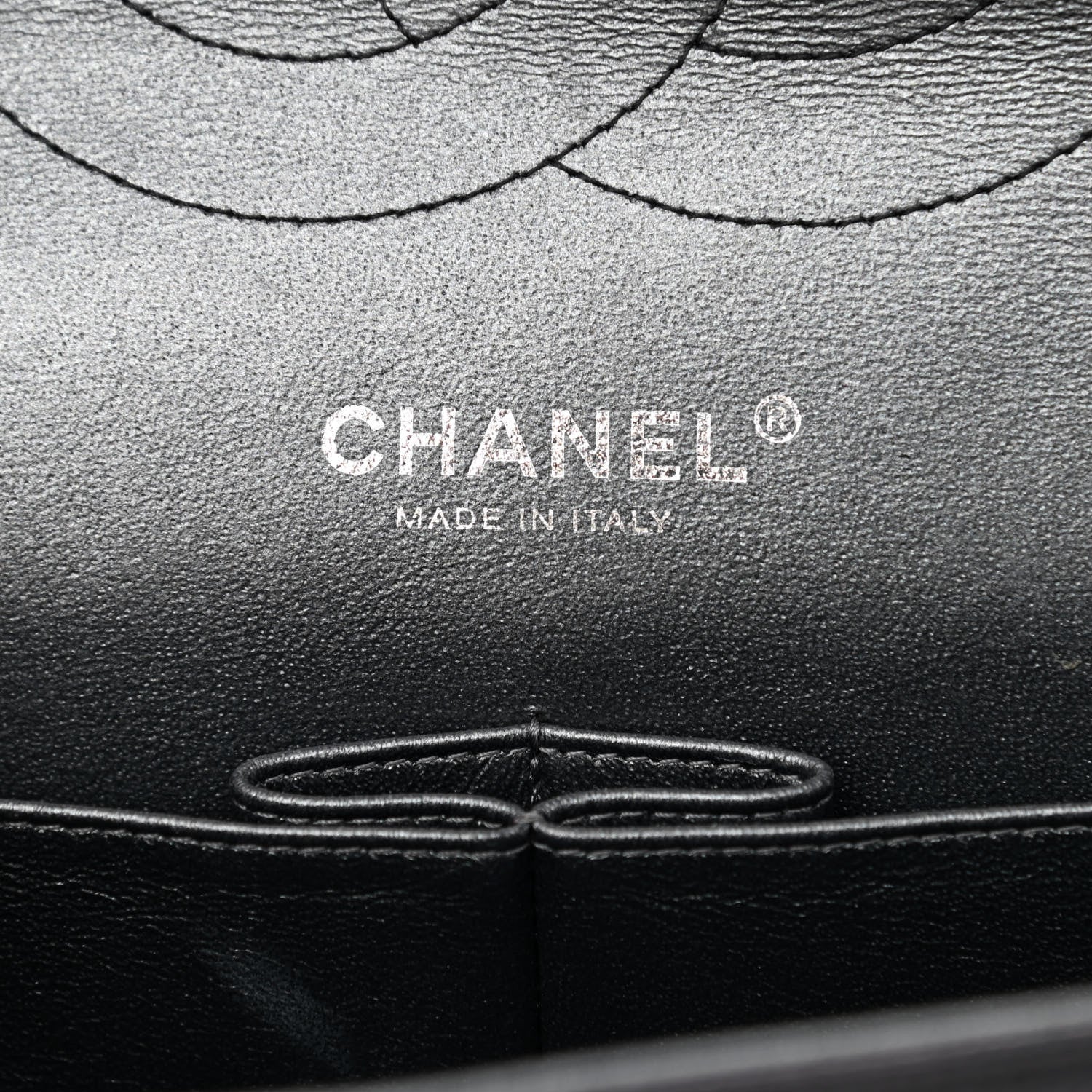 Chanel Iridescent Caviar Chevron Quilted Jumbo Double Flap Black 6 of 11