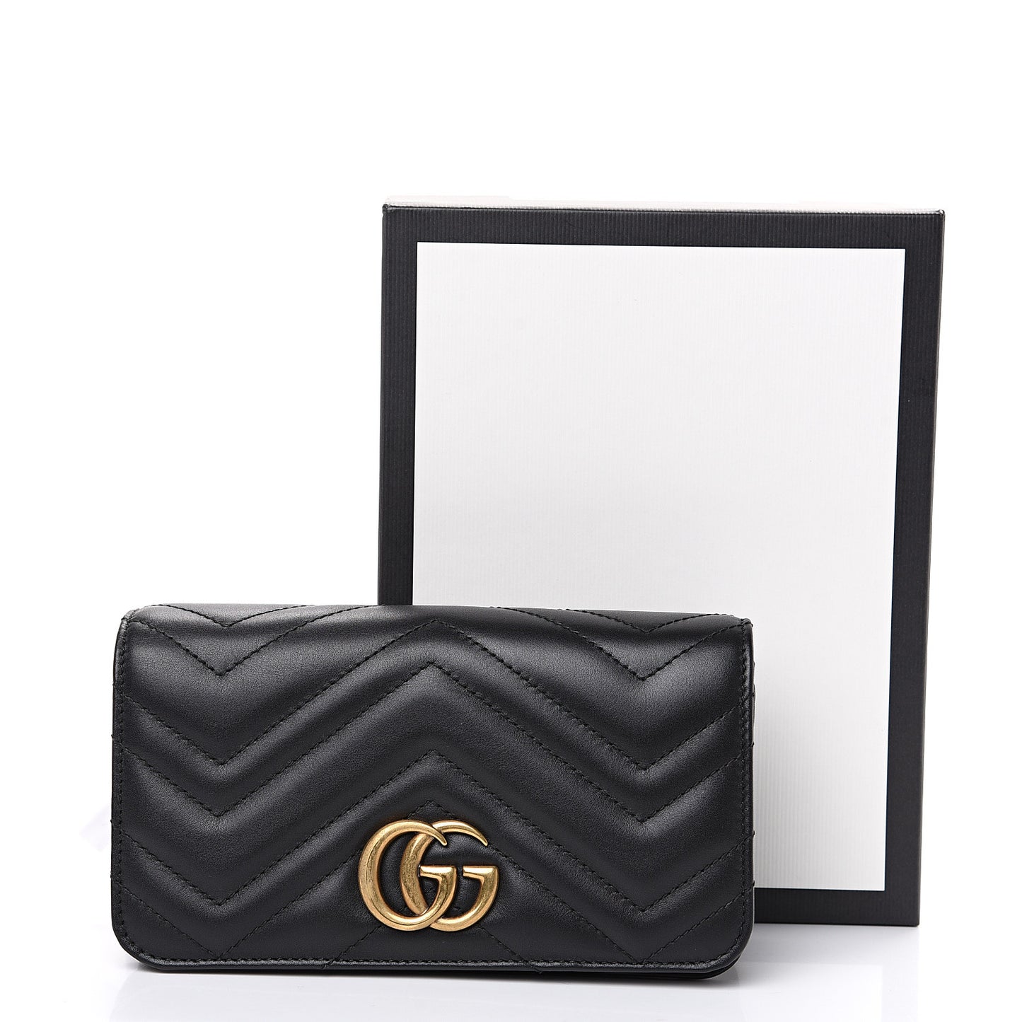 Calfskin Matelasse GG Marmont Mini Bag Black