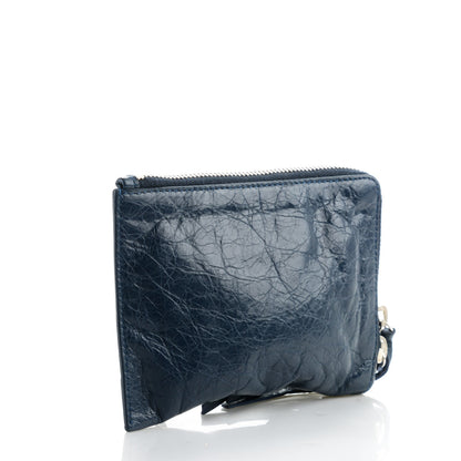 Balenciaga Agneau Arena Classic Hardware Mini Pouch Bleu Obscur 3 of 7