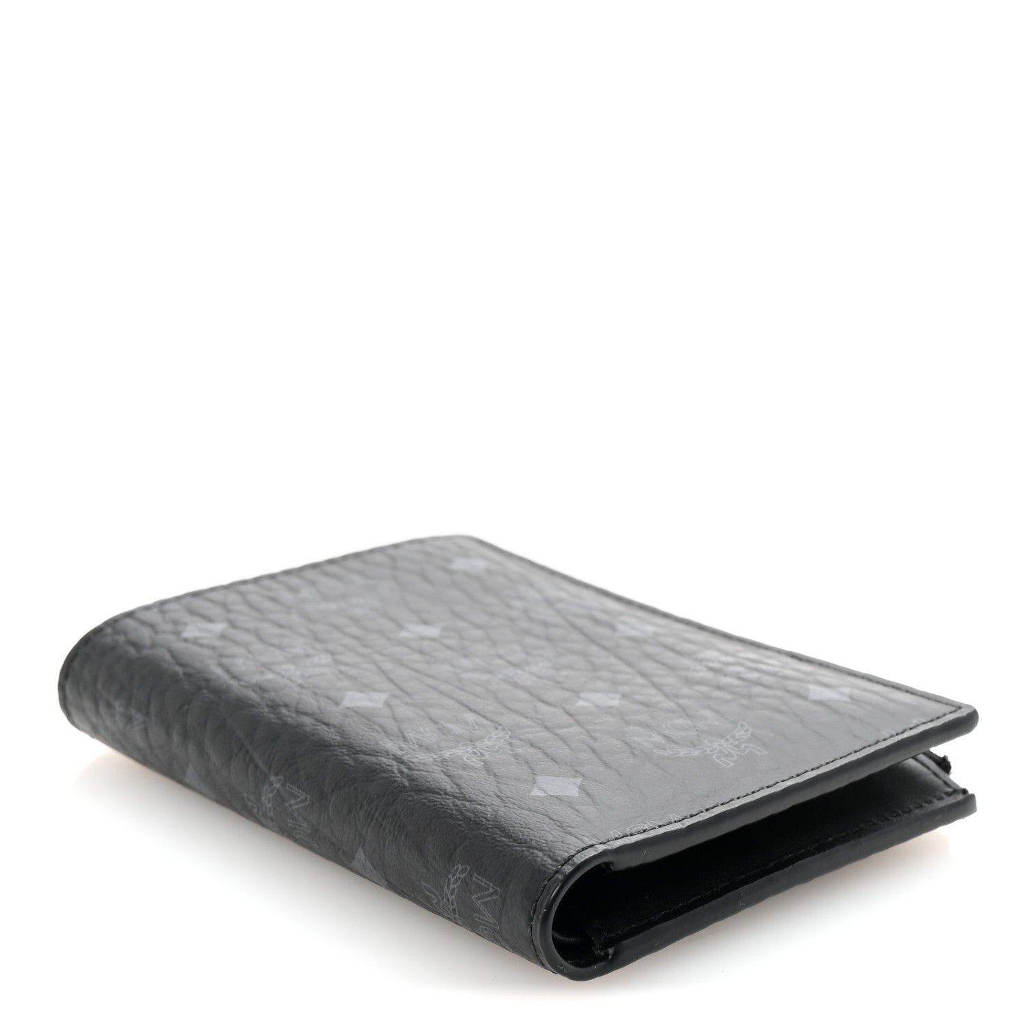 MCM Visetos Mini Bifold Zip Card Wallet Black 4 of 7