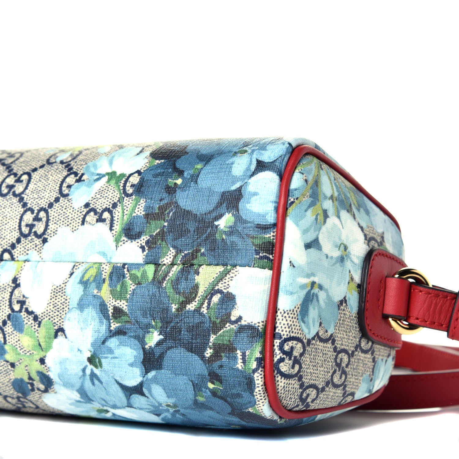 Gucci GG Supreme Monogram Blooms Mini Boston Navy Blue Hibiscus 9 of 9